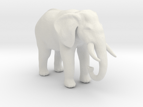 HO Scale African Elephant in White Natural Versatile Plastic