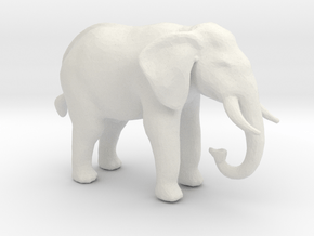 N Scale African Elephant in White Natural Versatile Plastic