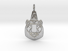 Bast-Mut or Sekhmet-Mut Pendant in Natural Silver
