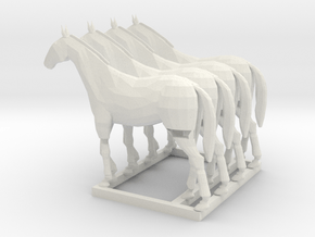 1/144 set of 4 horses for Whermacht in White Natural Versatile Plastic
