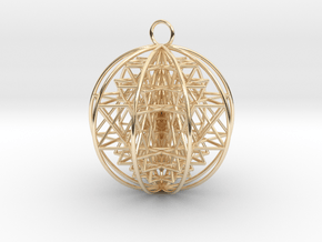 3D Sri Yantra 9 Sided Optimal 2.2" in 14K Yellow Gold