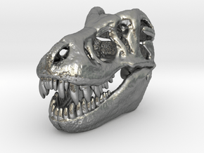 T-Rex Skull 30mm Pendant - Keychain in Natural Silver