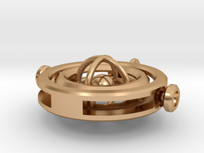 Gyroscopic Pendant in Polished Bronze (Interlocking Parts)