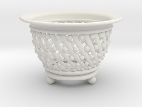 Neo Pot Spiral  3.5in.  in White Natural Versatile Plastic