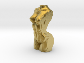 Sliced Woman Torso in Natural Brass