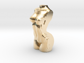 Sliced Woman Torso in 14K Yellow Gold