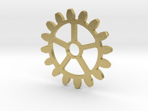 Gear Pendant in Natural Brass