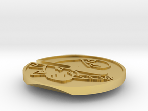 Buttcoin Cigar Stand with Smokebutt Logo (one half in Polished Brass
