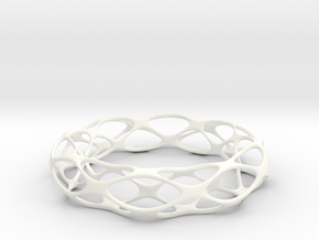 Partition Plane Bangle in White Processed Versatile Plastic: Extra Large