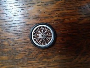 Drag wheel and tire 1/24 scale in Tan Fine Detail Plastic