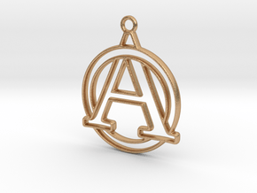 Initial A & circle intertwined in Natural Bronze