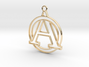 Initial A & circle intertwined in 14K Yellow Gold