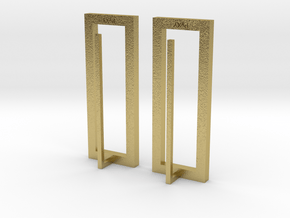 Rectangle Earrings (Pair) in Natural Brass