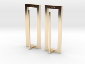 Rectangle Earrings (Pair) in 14k Gold Plated Brass