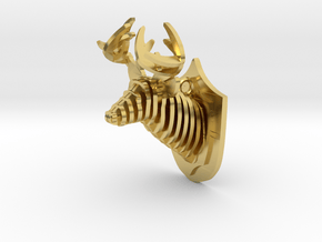 Deer head in Polished Brass