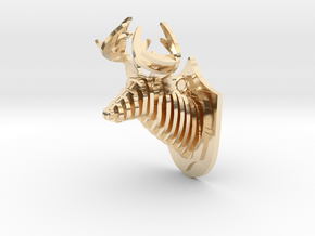 Deer head in 14k Gold Plated Brass