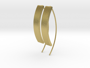 Curved Earrings (Pair) in Natural Brass
