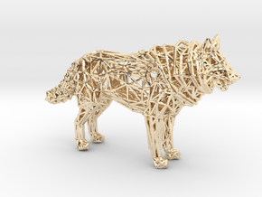 Wolf in 14k Gold Plated Brass
