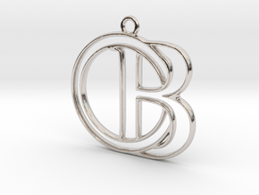 Initial B & circle intertwined in Platinum