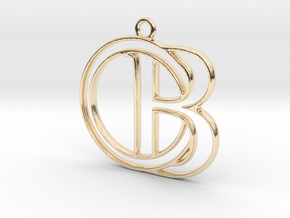 Initial B & circle intertwined in 14K Yellow Gold