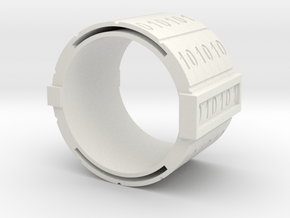 binary-ring-9US in White Natural Versatile Plastic