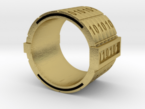 binary-ring-9US in Natural Brass
