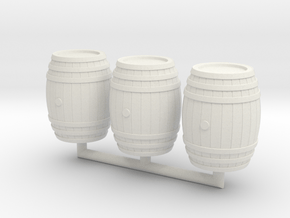 Wooden Barrel 01. 1:24 Scale  in White Natural Versatile Plastic