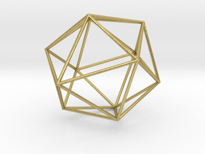 Isohedron small in Natural Brass
