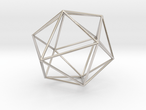 Isohedron small in Rhodium Plated Brass