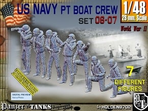 1/48 USN PT Boat Crew Set06-07 in Tan Fine Detail Plastic