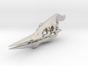 Pteranodon Skull in Rhodium Plated Brass