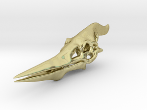 Pteranodon Skull in 18k Gold Plated Brass