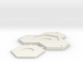 Trihex Base with 25mm insert. in White Natural Versatile Plastic