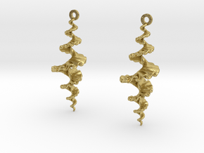 Fractal Sp. Earrings  in Natural Brass