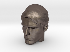 Superman head | Christopher Reeve in Polished Bronzed-Silver Steel