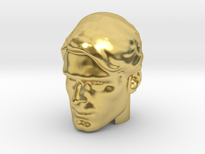 Superman head | Christopher Reeve in Polished Brass (Interlocking Parts)