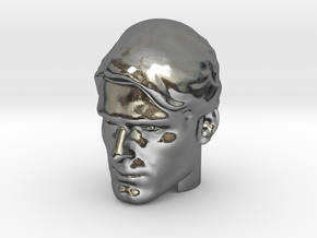 Superman head | Christopher Reeve in Polished Silver (Interlocking Parts)