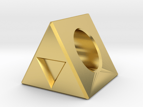 Triforce Charm Bead in Polished Brass