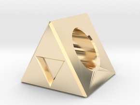 Triforce Charm Bead in 14k Gold Plated Brass