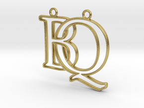 Initials B&Q monogram  in Natural Brass