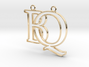 Initials B&Q monogram  in 14k Gold Plated Brass