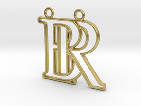 Initials B&R monogram in Natural Brass