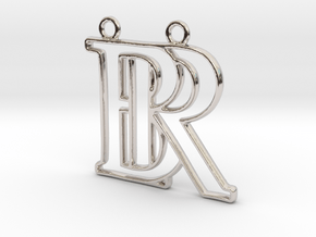 Initials B&R monogram in Rhodium Plated Brass