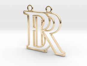 Initials B&R monogram in 14K Yellow Gold