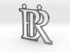 Initials B&R monogram in Natural Silver