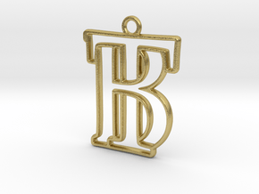 Initials B&T monogram  in Natural Brass