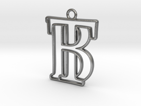 Initials B&T monogram  in Natural Silver