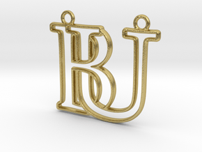 Initials B&U monogram  in Natural Brass