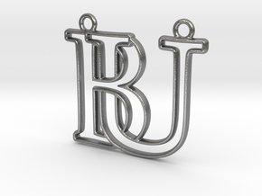 Initials B&U monogram  in Natural Silver