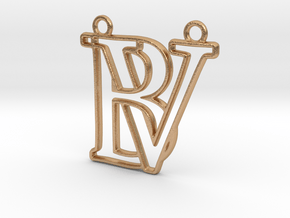 Initials B&V monogram in Natural Bronze